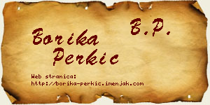 Borika Perkić vizit kartica